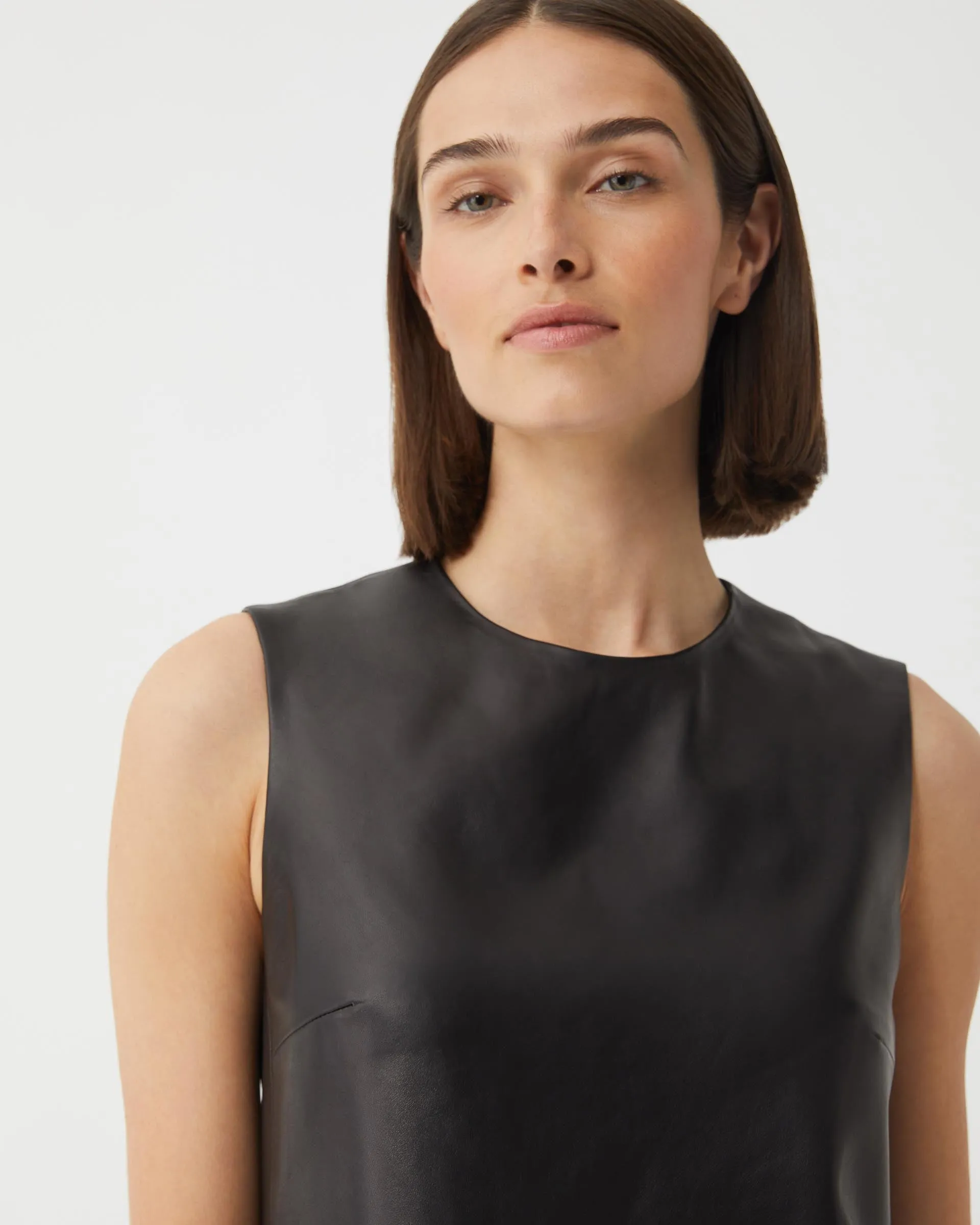 Yara Dress in Nappa Leather, Black